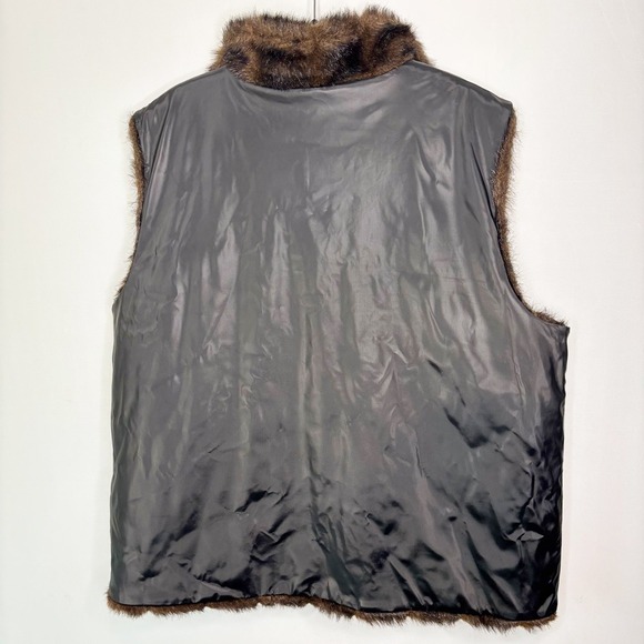 Carolina Colours Plus Reversible Faux Fur‎ Vest Black Brown Size 22 - Picture 10 of 13